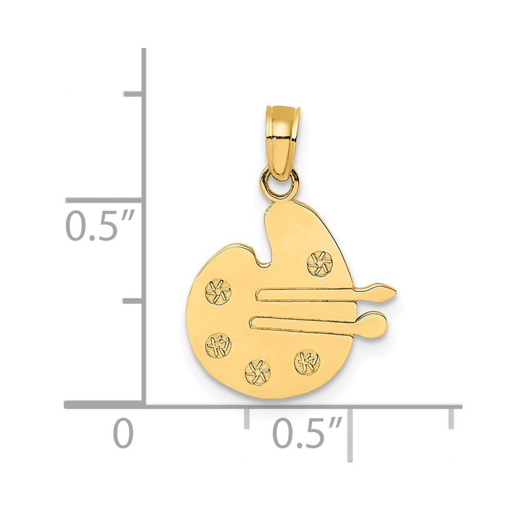 14K Gelbgold Paint Pallet und Brushes Charm