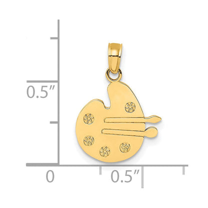 14K Gelbgold Paint Pallet und Brushes Charm