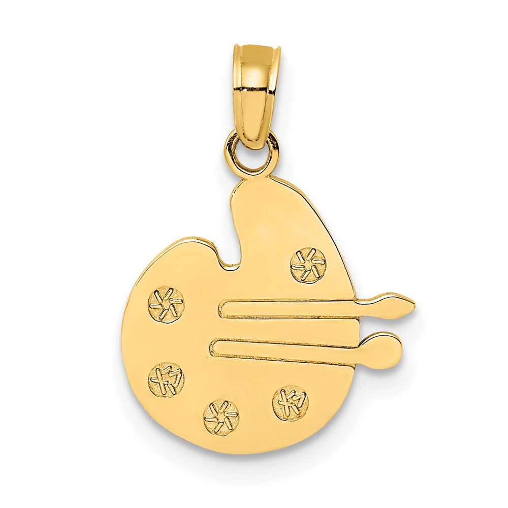 14K Gelbgold Paint Pallet und Brushes Charm