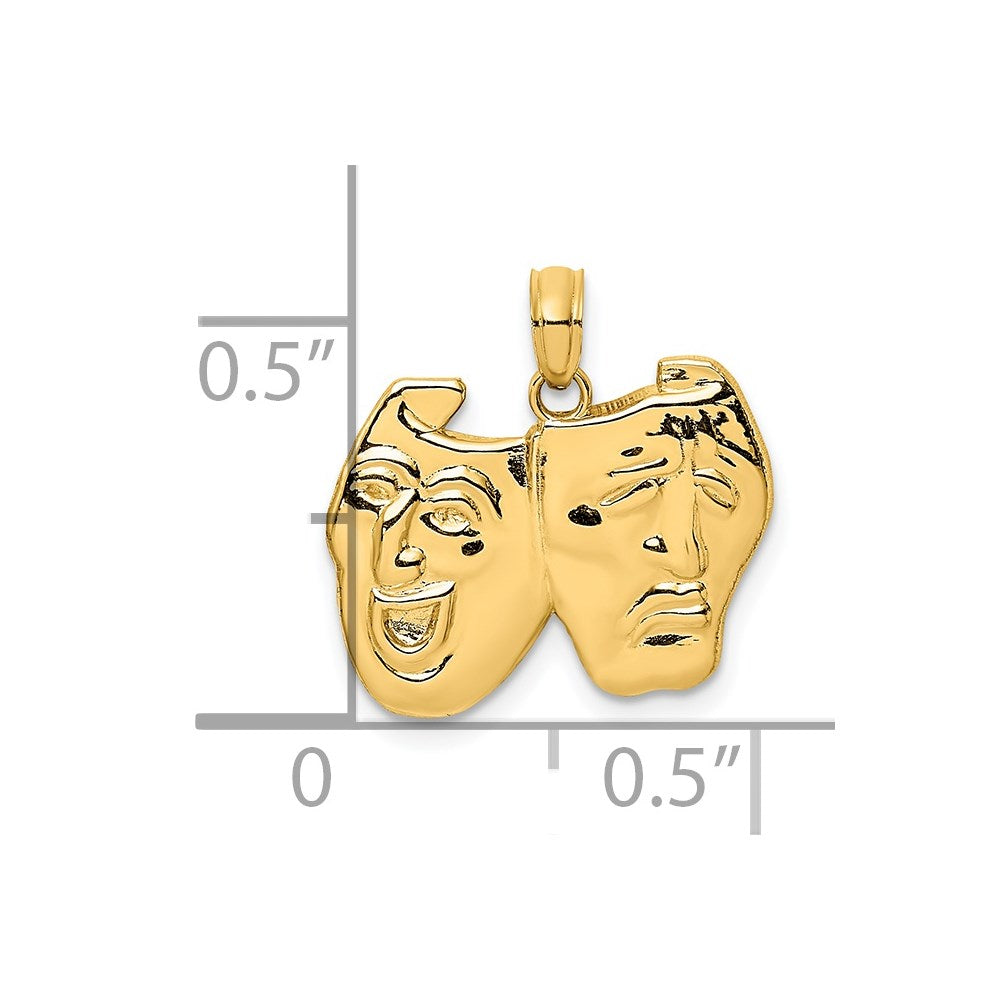 14K Gelbgold Komödie/Tragödie-Charm