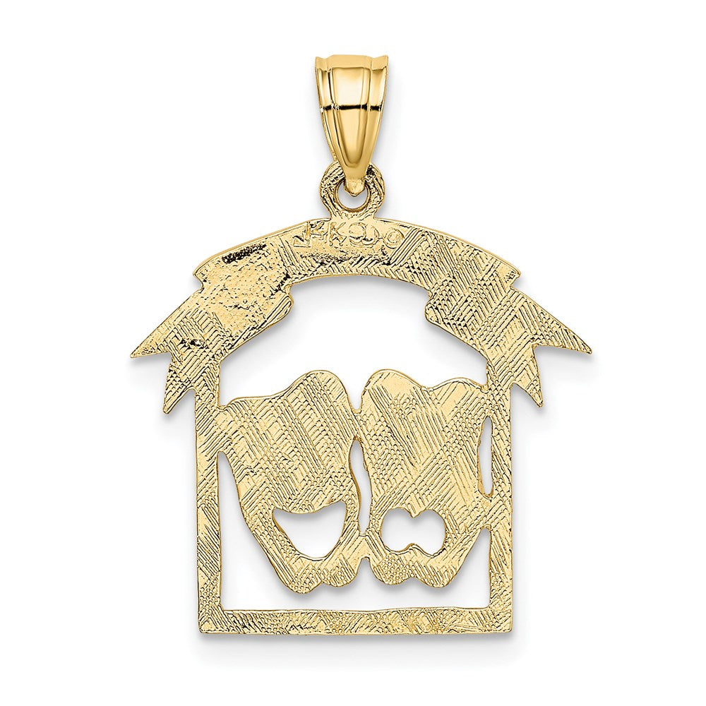 14K Gelbgold Comedy/tragedy Drama Story in Rahmen Charm