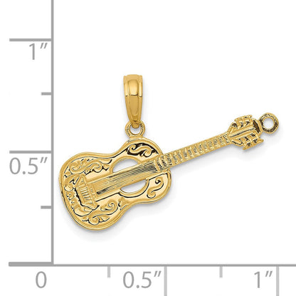 14K Gelbgold Gitarre Anhänger