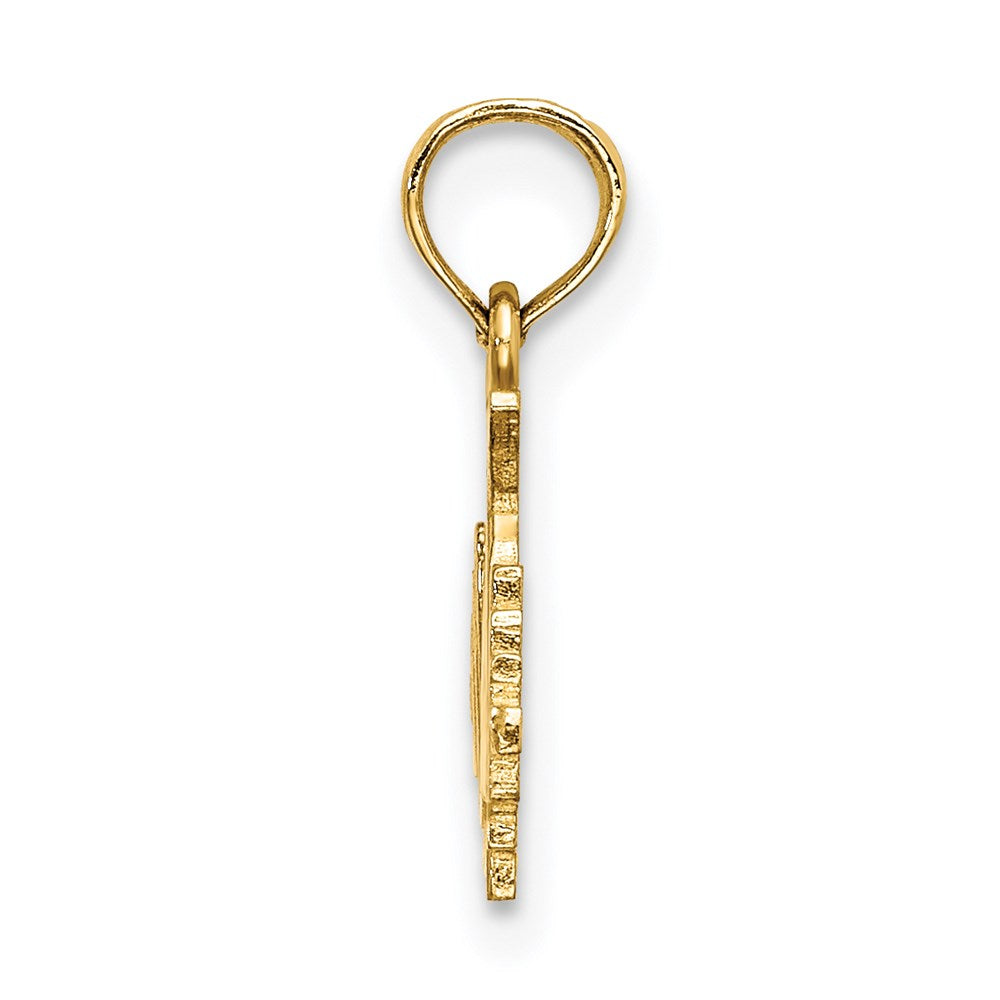 14K Gelbgold Hand Holding Barbell Charm