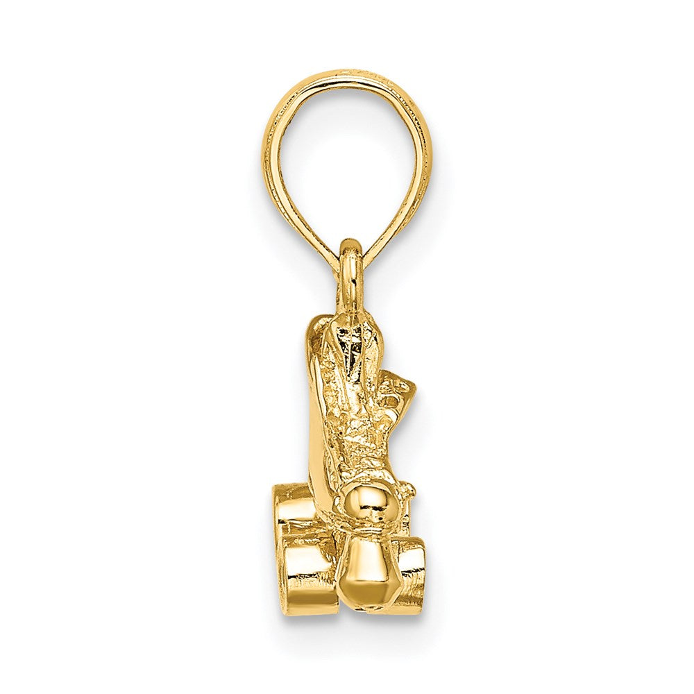 3-D Rollschuh-Charm aus 14K Gelbgold