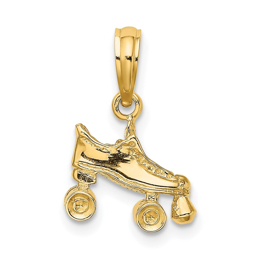3-D Rollschuh-Charm aus 14K Gelbgold