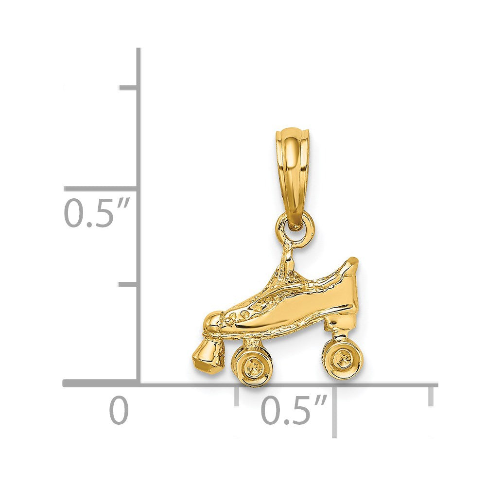 3-D Rollschuh-Charm aus 14K Gelbgold