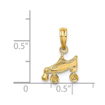 3-D Rollschuh-Charm aus 14K Gelbgold