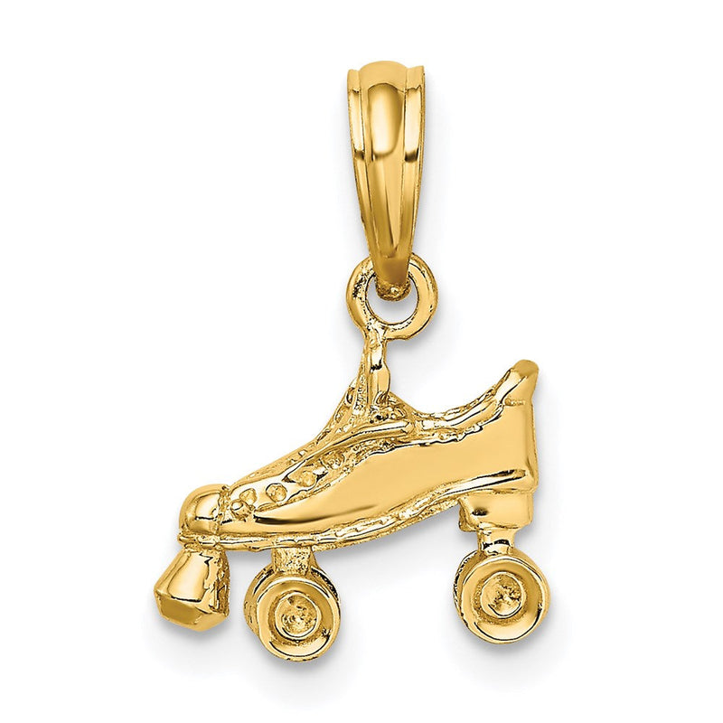 3-D Rollschuh-Charm aus 14K Gelbgold