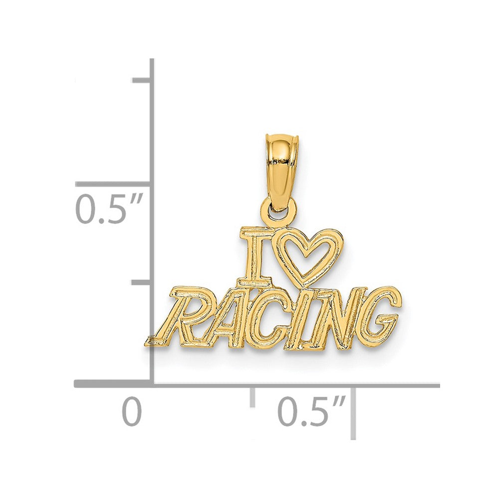 14K Gelbgold I Herz Racing Charm