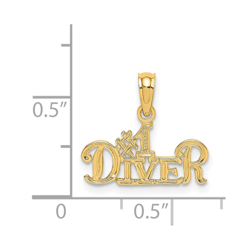 14K Gelbgold #1 Diver Charm