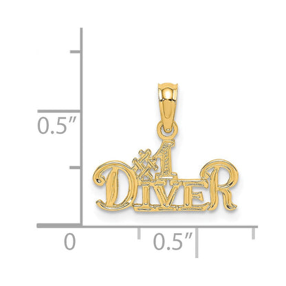 14K Gelbgold #1 Diver Charm