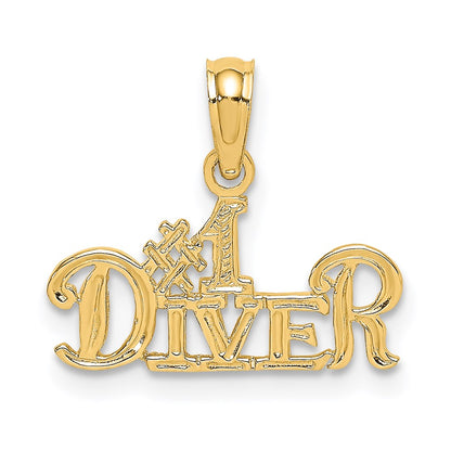 14K Gelbgold #1 Diver Charm