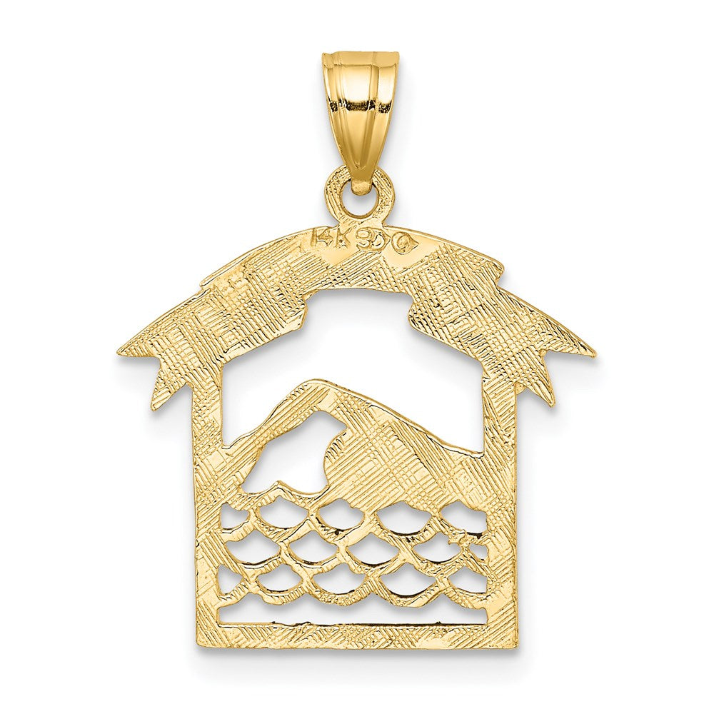 14K Gelbgold Swimmer in Rahmen Charm