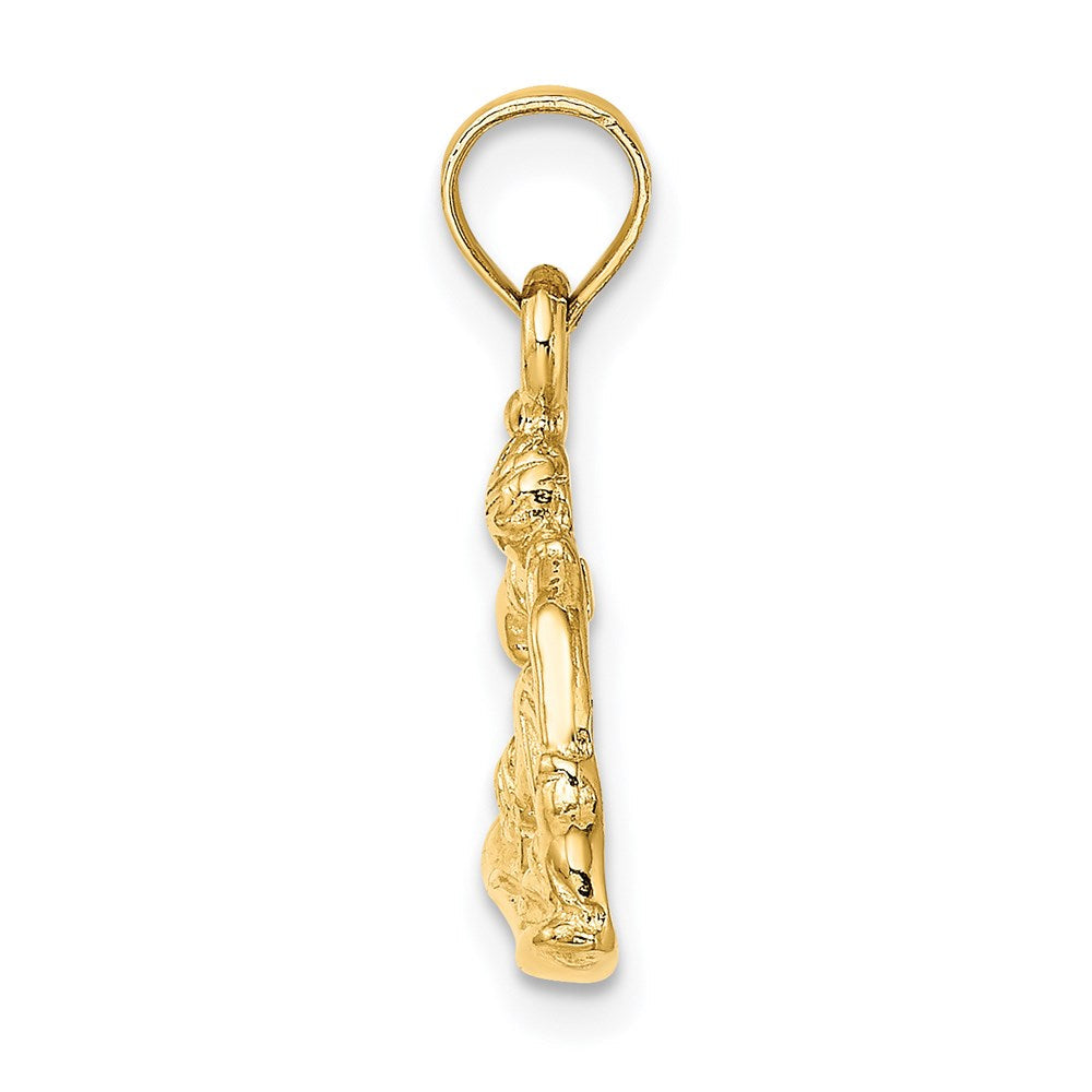 14K Gelbgold Snowboarder-Charm