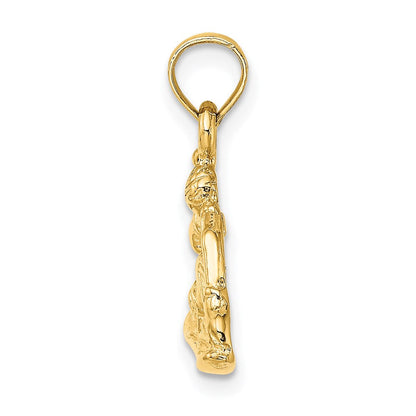 14K Gelbgold Snowboarder-Charm