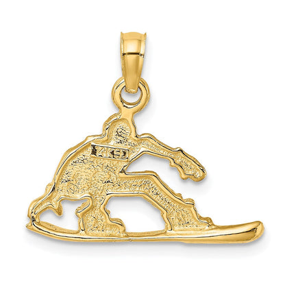 14K Gelbgold Snowboarder-Charm