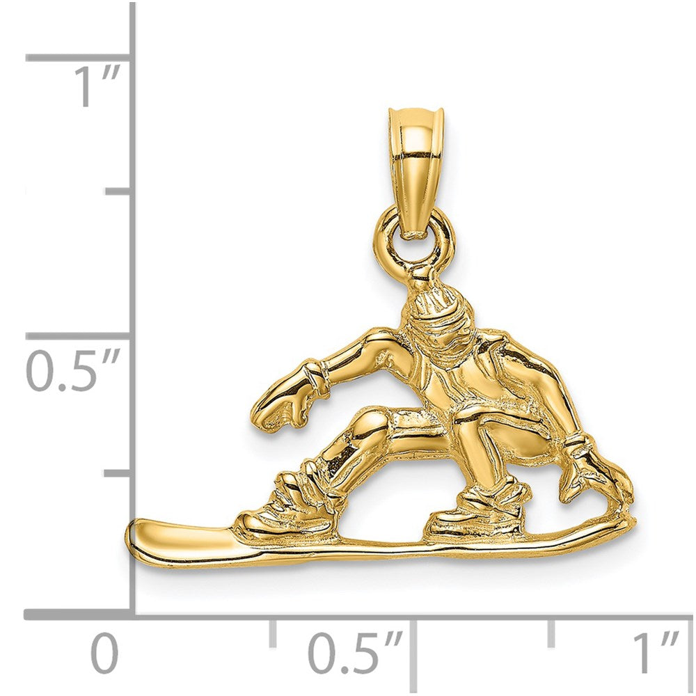 14K Gelbgold Snowboarder-Charm