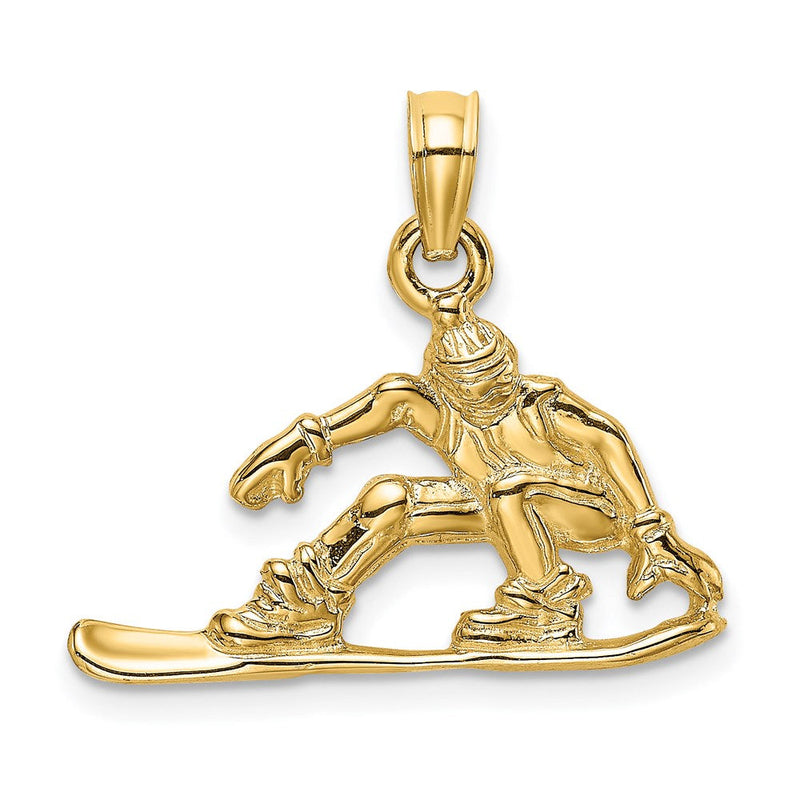 14K Gelbgold Snowboarder-Charm