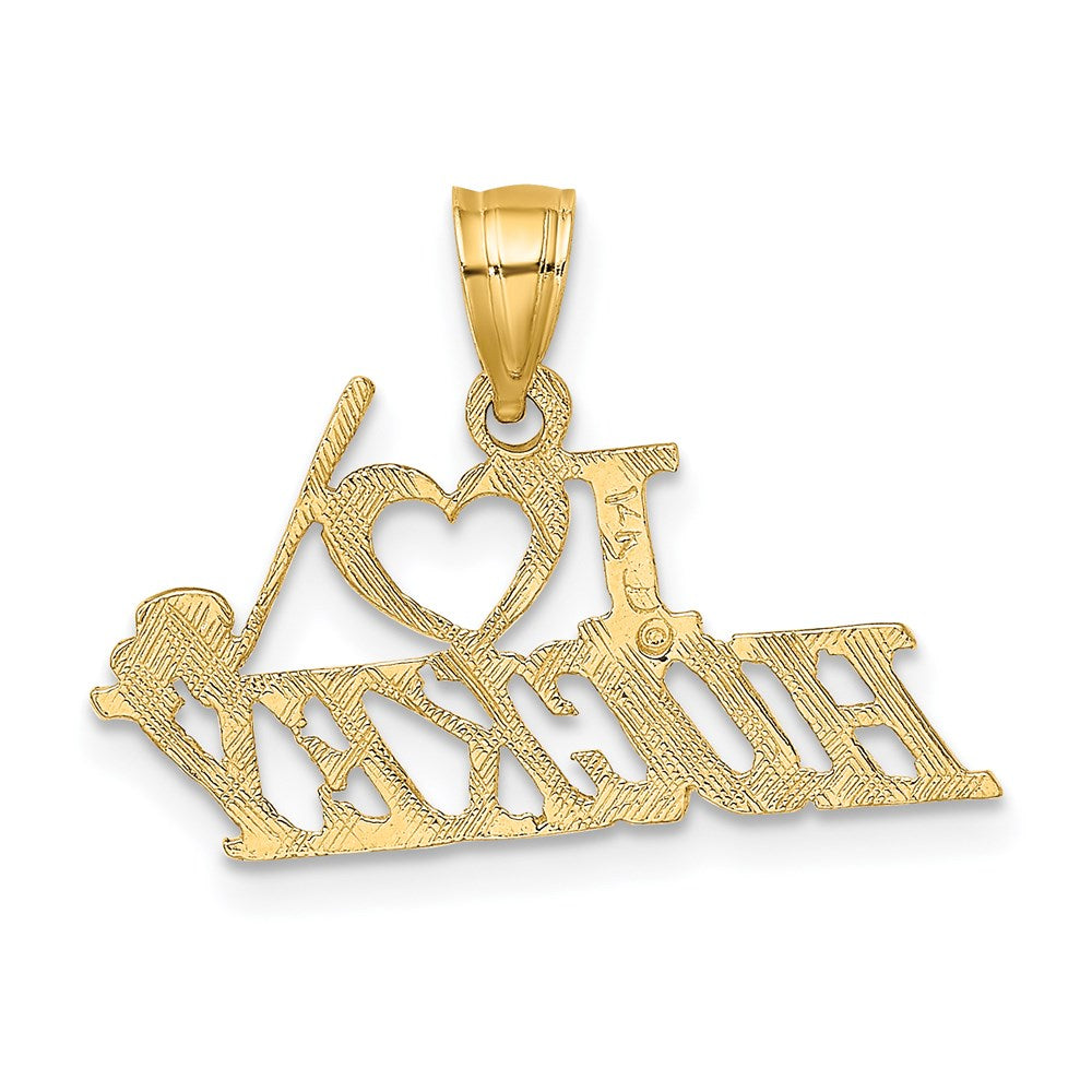 14K Gelbgold I Liebe Hockey Charm