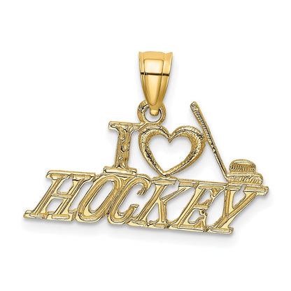 14K Gelbgold I Liebe Hockey Charm