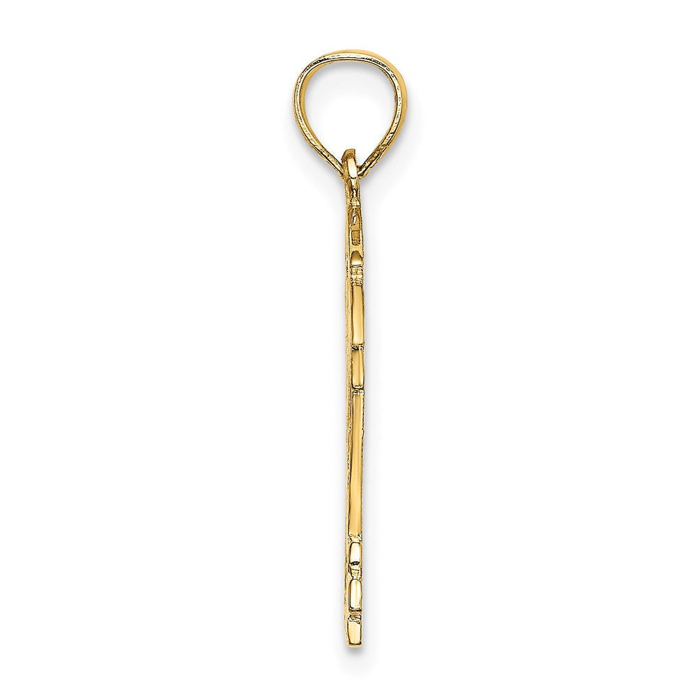 14K Gelbgold Hockey Story Framed Charm