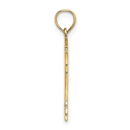14K Gelbgold Hockey Story Framed Charm