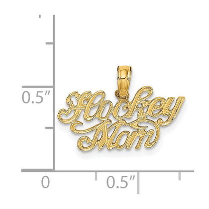 14K Gelbgold Hockey Mama Charm