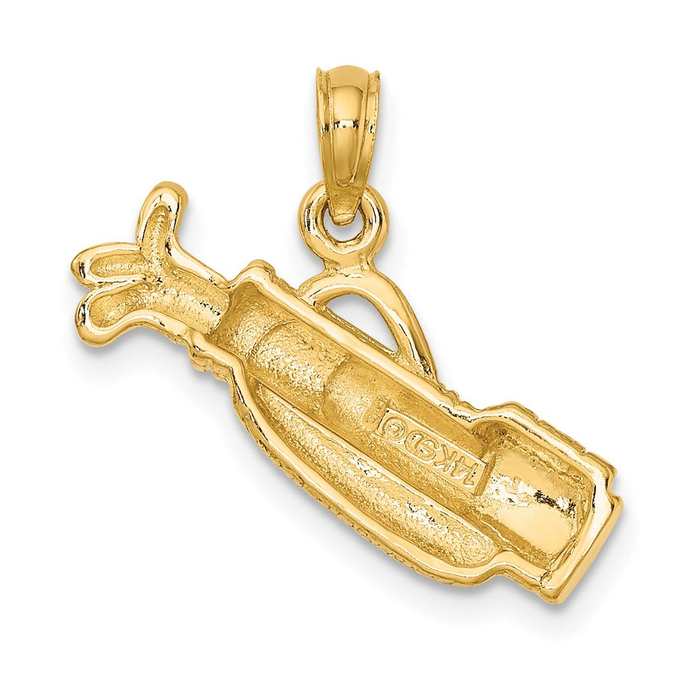 14K Gelbgold Golftaschen-Charm