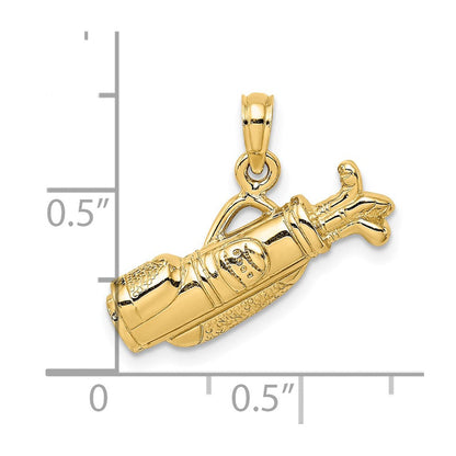 14K Gelbgold Golftaschen-Charm