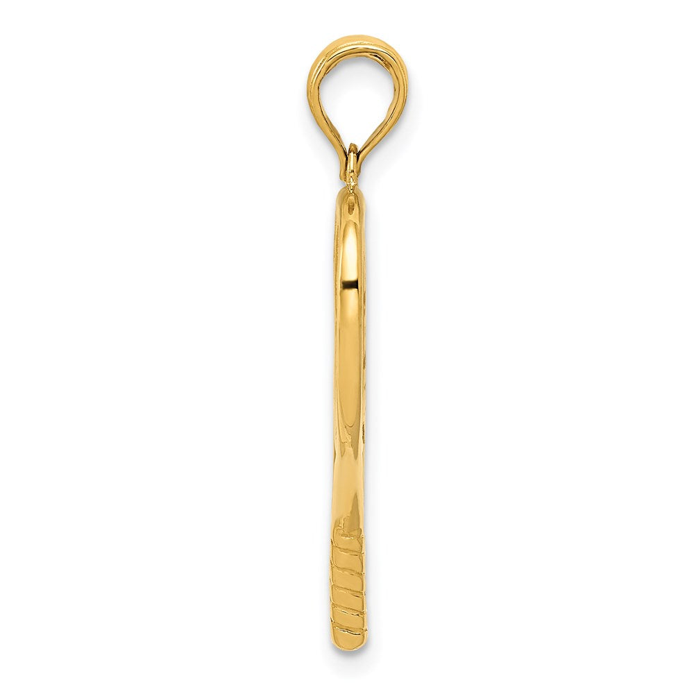 14K Gelbgold 3-D-Racquetball-Anhänger
