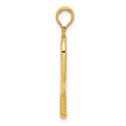 14K Gelbgold 3-D-Racquetball-Anhänger