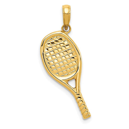 14K Gelbgold 3-D-Racquetball-Anhänger