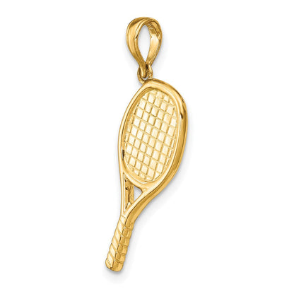 14K Gelbgold 3-D-Racquetball-Anhänger