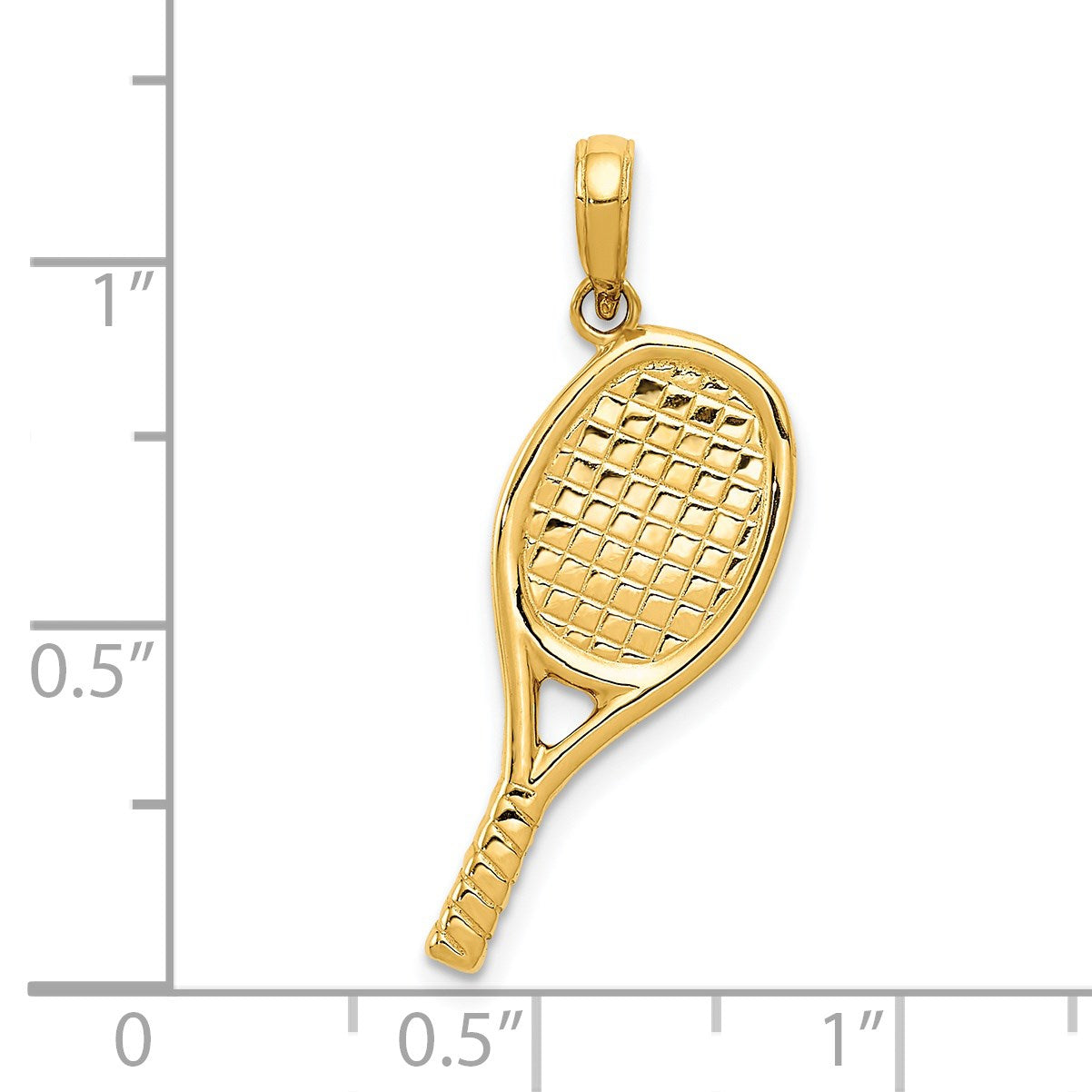 14K Gelbgold 3-D-Racquetball-Anhänger