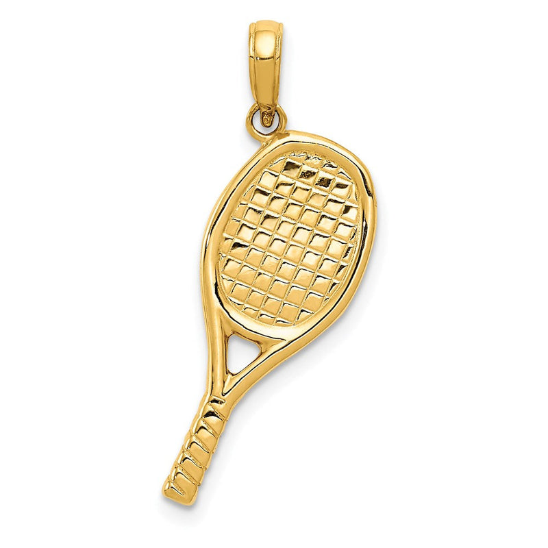 14K Gelbgold 3-D-Racquetball-Anhänger