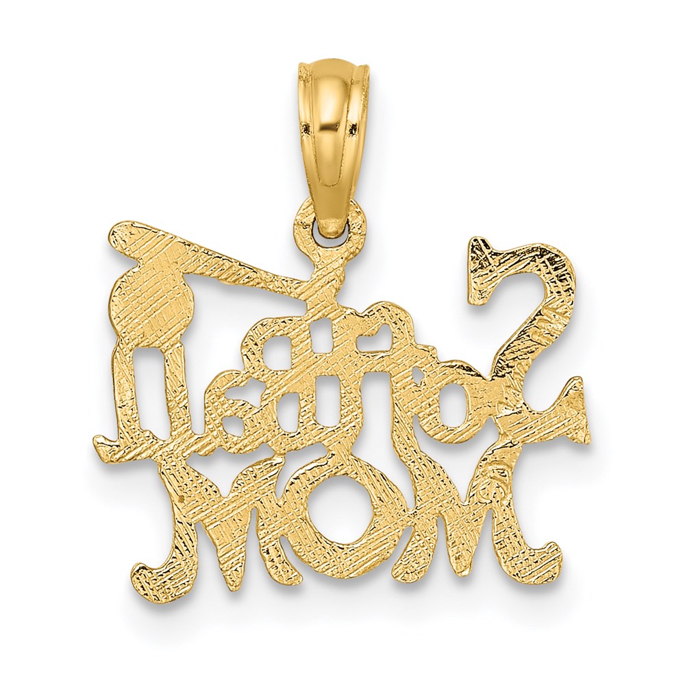 14K Gelbgold Softball Mama mit Bat und Kugel Charm