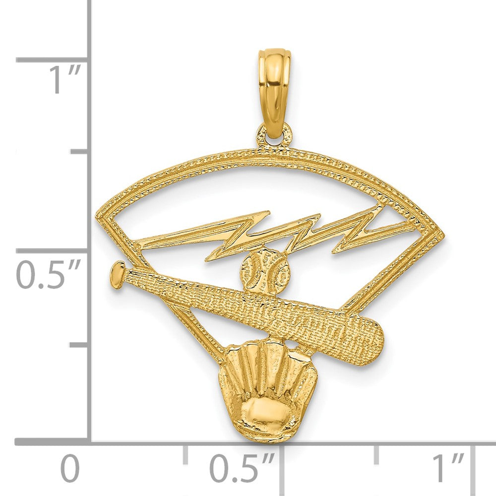 Baseball-Diamant-Anhänger aus 14K Gelbgold