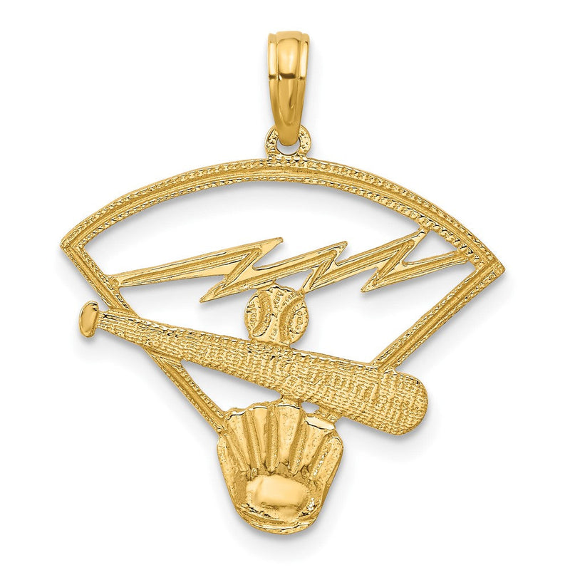 Baseball-Diamant-Anhänger aus 14K Gelbgold