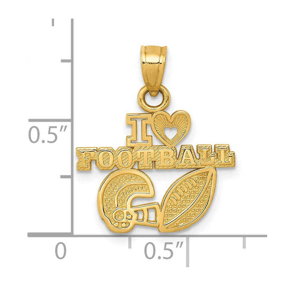 14K Gelbgold I Herz Football Charm