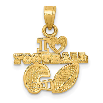 14K Gelbgold I Herz Football Charm