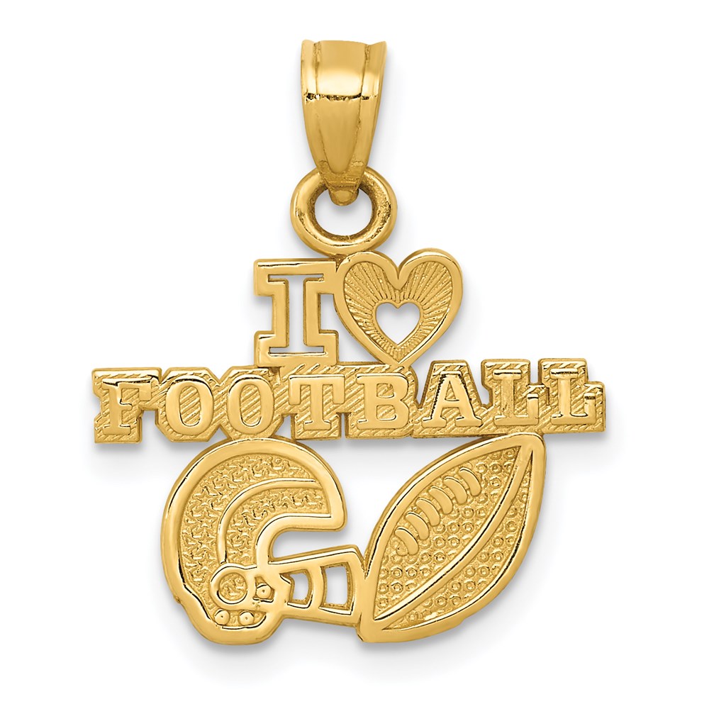 14K Gelbgold I Herz Football Charm