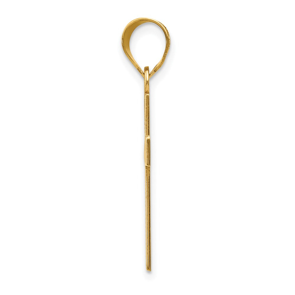 14K Gelbgold Klein Satiniert Kreuz Anhänger