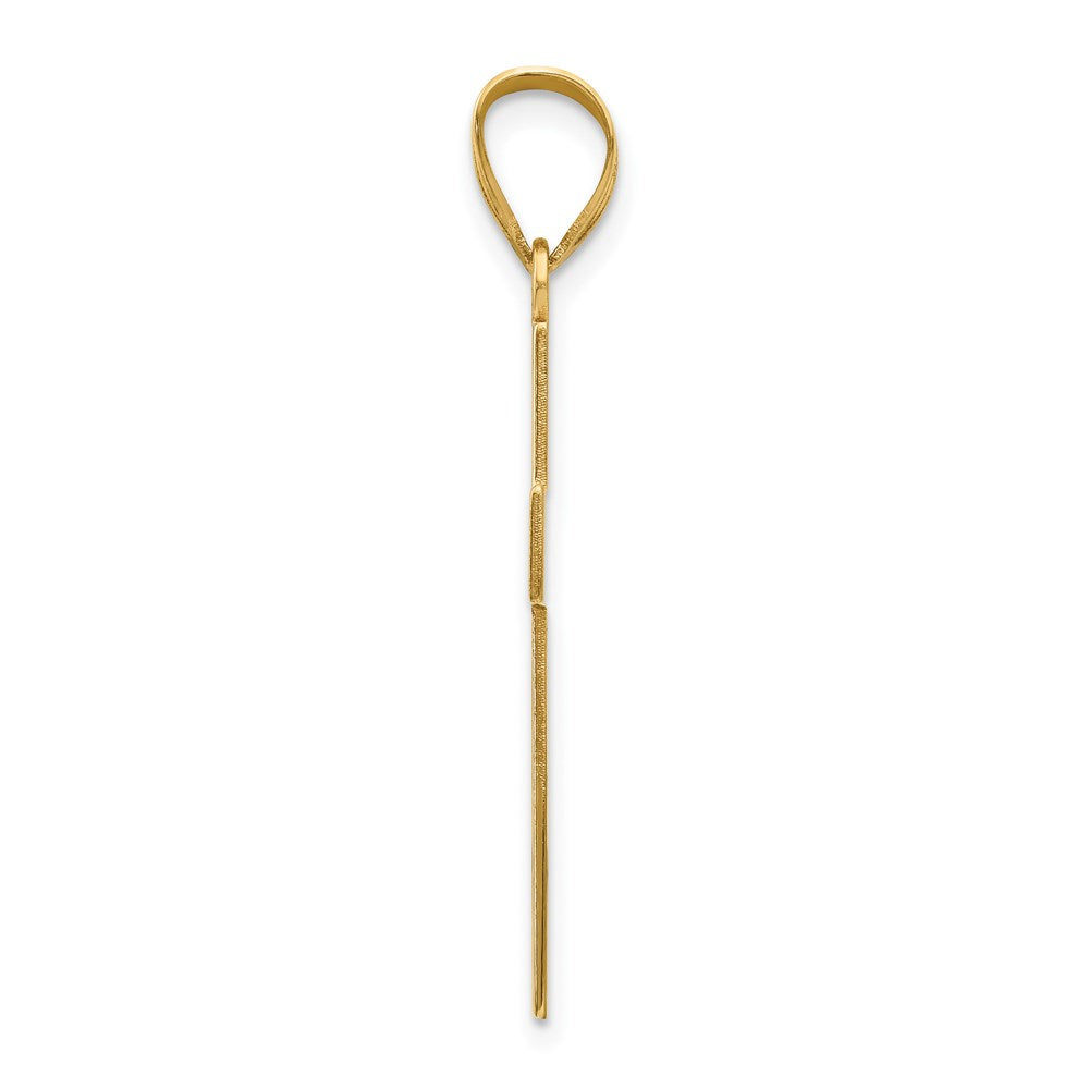 14K Gelbgold Mittel Satiniert Kreuz Anhänger
