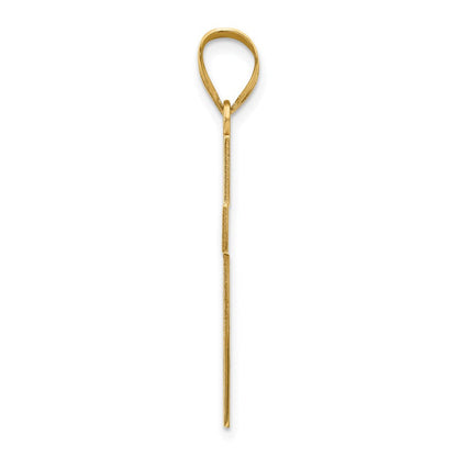 14K Gelbgold Mittel Satiniert Kreuz Anhänger