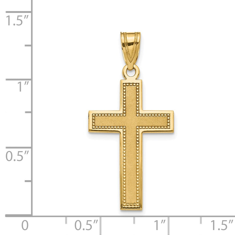 14K Gelbgold Mittel Satiniert Kreuz Anhänger