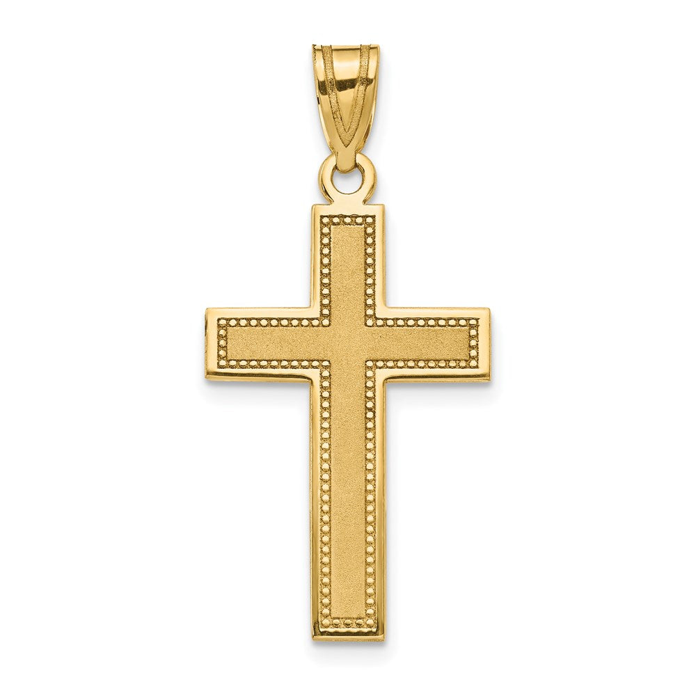 14K Gelbgold Mittel Satiniert Kreuz Anhänger