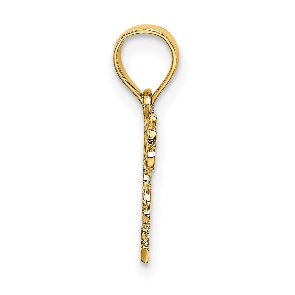 14K Gelbgold Poliert Daddys Little Mädchen Charm
