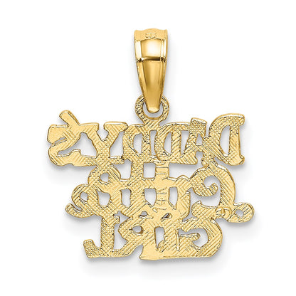 14K Gelbgold Poliert Daddys Little Mädchen Charm