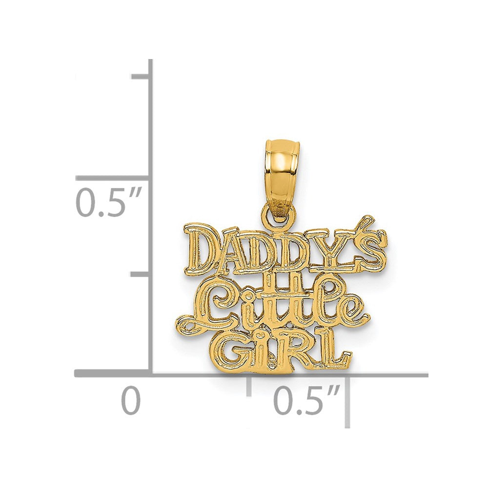 14K Gelbgold Poliert Daddys Little Mädchen Charm