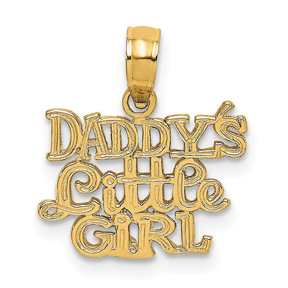 14K Gelbgold Poliert Daddys Little Mädchen Charm